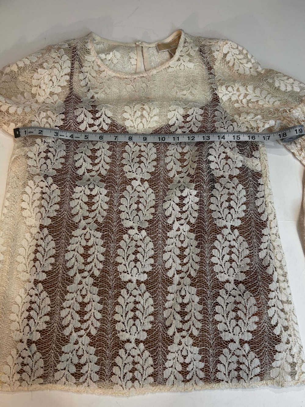 MICHAEL Michael Kors White Floral Lace Bell-Sleeve Blouse - Picture 6 of 7